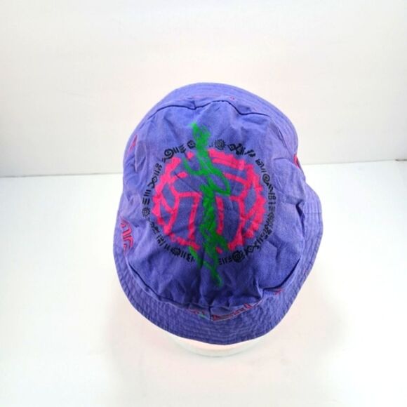 Vintage 90s Laguna Beach California Spell Out Geometric Surf Graphic Bucket Hat - Picture 3 of 8